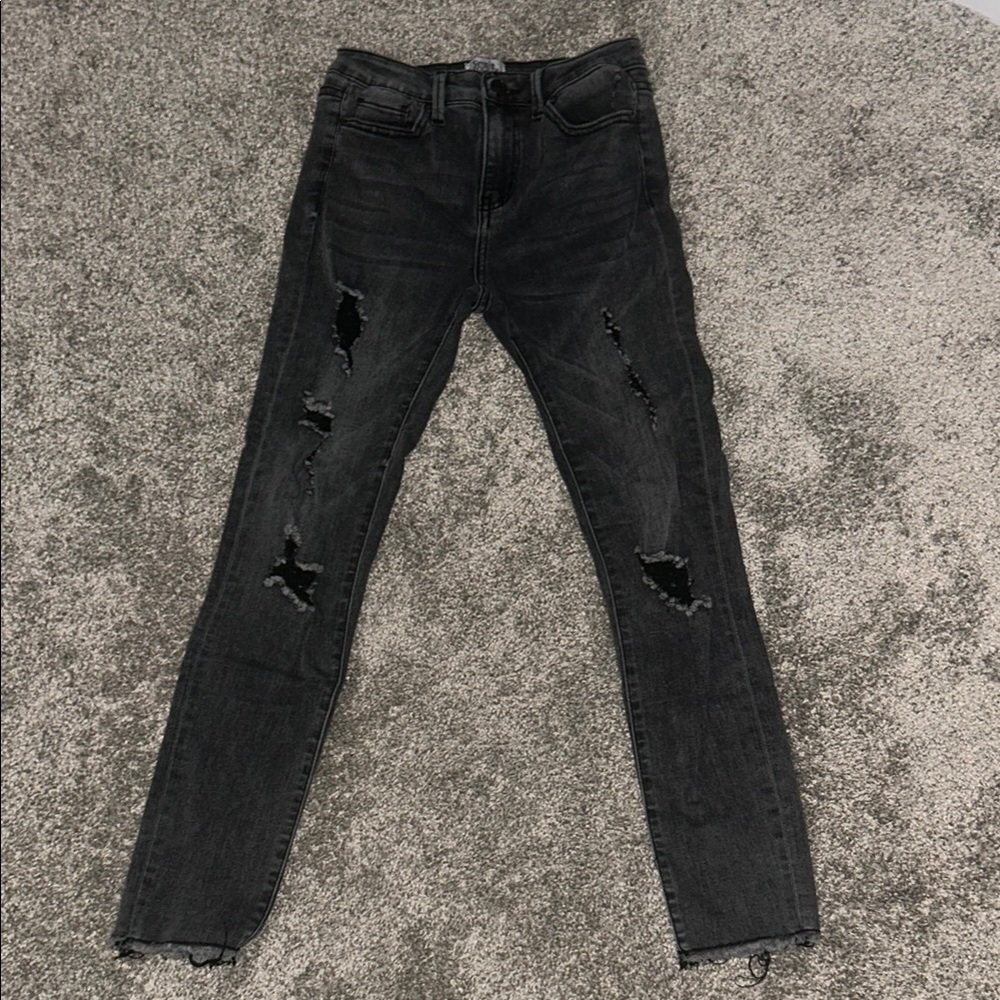 Distressed Black Women's Jeans